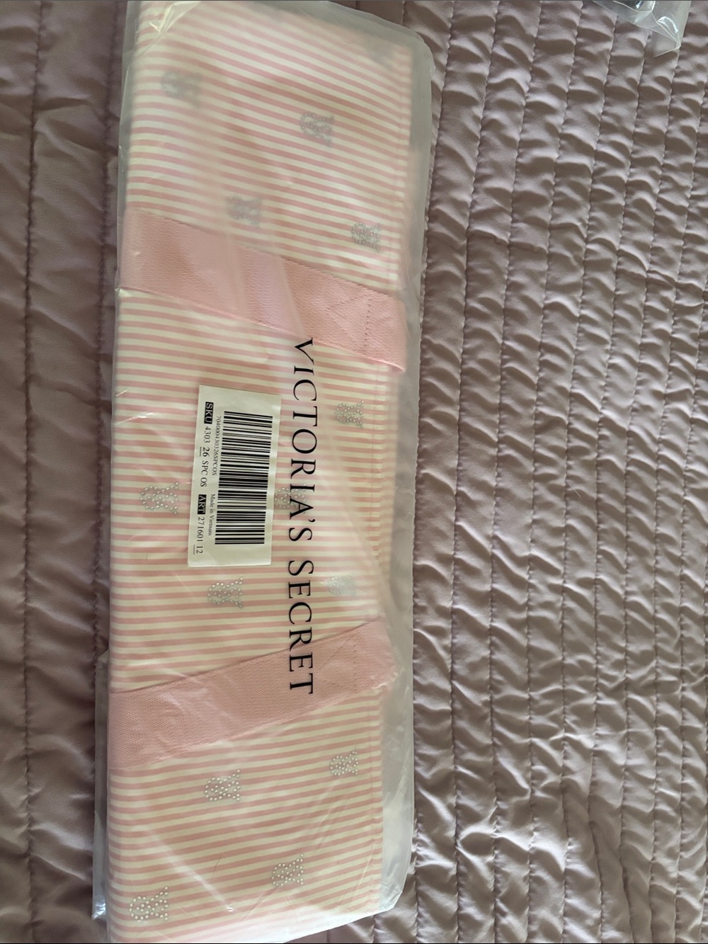 Victoria's Secret Pink & White Striped tote bag